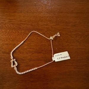 Rose Gold rhinestone Buckle Slider Bracelet